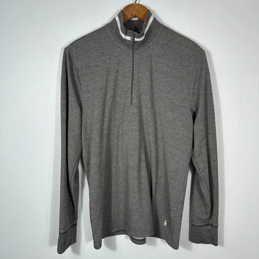 Polo Ralph Lauren Quarter Zip Pullover Mens Small Gray Heathered Knit